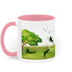 Magical Fairies Coffee Mug – Peaceful Garden Cup – Whimsical Fantasy Drinkware, Enchanted Forest Mug, Gift for Her, Fairy Lover Gift