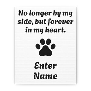 Custom Pet Memorial Canvas Wall Art, Heartfelt Home Decor for Pet Owners, Sympathy Gift, Dog Lover Decoration, Personalized Tribute