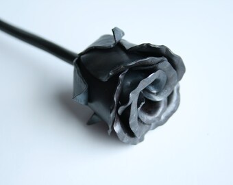 USA Made Metal Flower Rose BUD Handgemaakte Gesmede Ijzerbloem Staal 6e Huwelijksverjaardag Valentines Gift Koper Brons Zilver Aluminium 9e