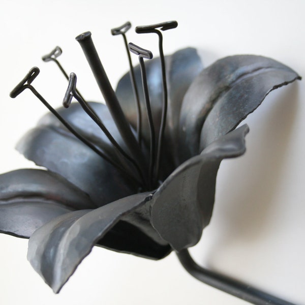 6th Wedding Anniversary Gift Forged Iron TIGER LILY Handmade Metal Steel Flower