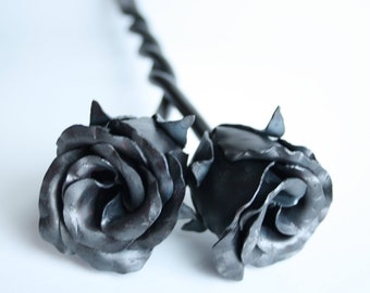 USA gemaakt Forever Love eenheid omwonden Rose toppen huwelijksgeschenk handgemaakte gesmeed ijzer bloem staal 6e verjaardag cadeau Mothers Day Valentijnsdag