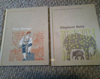 Lot of 2 1962 Encyclopedia Britannica True To Life Book Elephant Baby Tom Savage