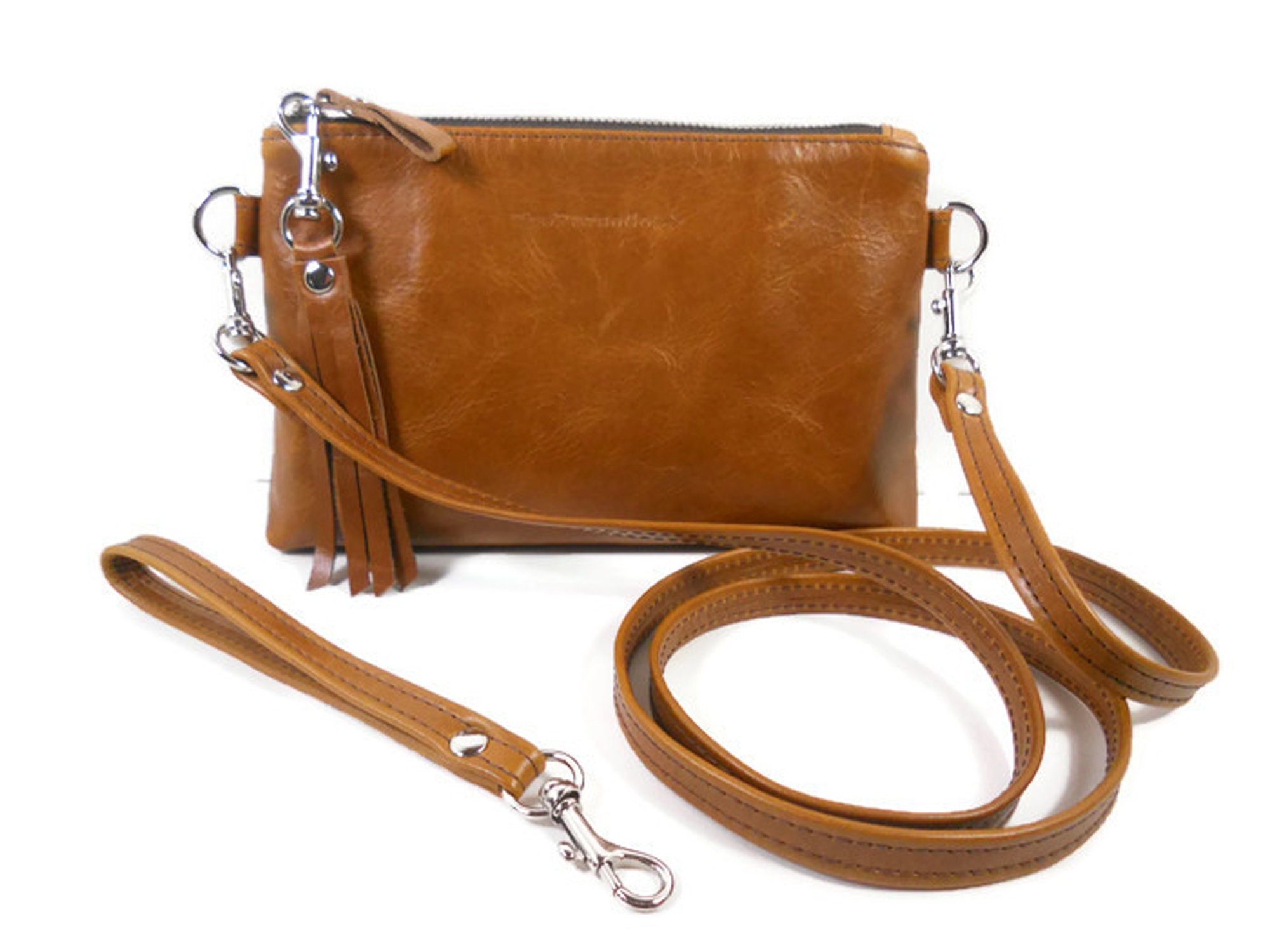 cognac leather crossbody bag