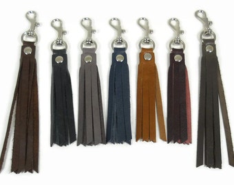 Leather Tassels for Handbags, Leather Key Fob, Fringe Key Chain, Boho Key Fob, Leather Accessories for Women,  Made in USA