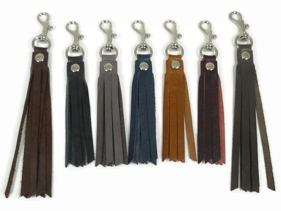 ThePurseCo Leather Tassels for Handbags, Leather Key Fob, Fringe Key Chain, Boho Key Fob, Leather Accessories for Women, Made in USA
