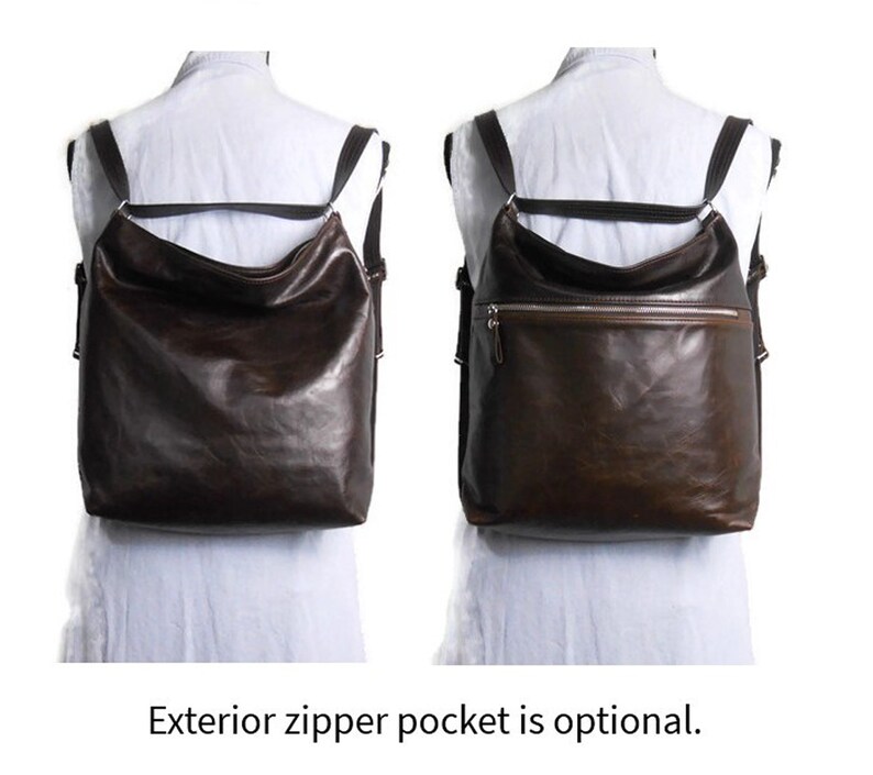 Gray Leather Convertible Backpack Purse Leather Crossbody Etsy