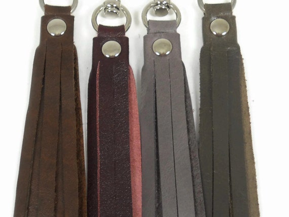 ThePurseCo Leather Tassels for Handbags, Leather Key Fob, Fringe Key Chain, Boho Key Fob, Leather Accessories for Women, Made in USA