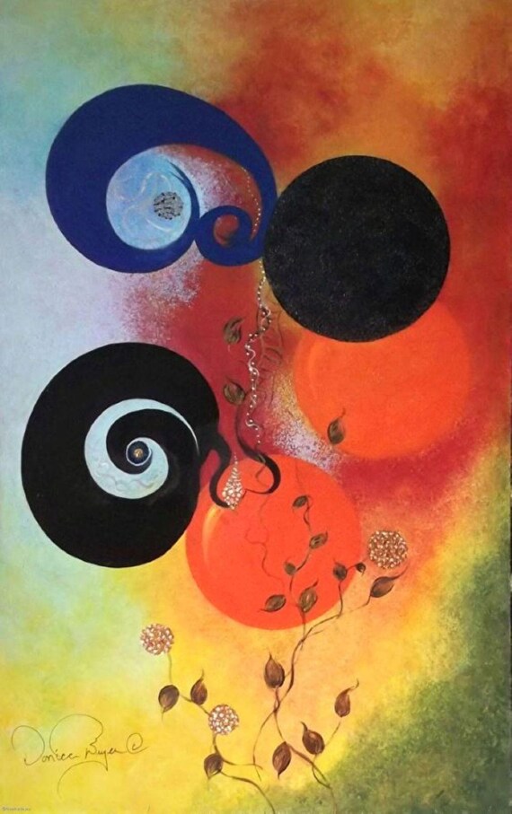 Abstract Galaxy - Multi Colors Signed Canvas Glazed Print - Etsy