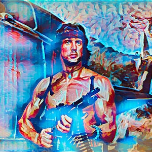 Rambo First Blood Action Movie Digital Art Print - Sylvester Stallone War Hero Wall Decor