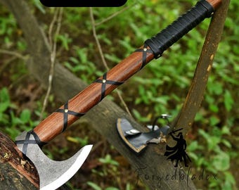 Hand-Forged Ragnar Lothbrok Axe: Norse Viking Gift