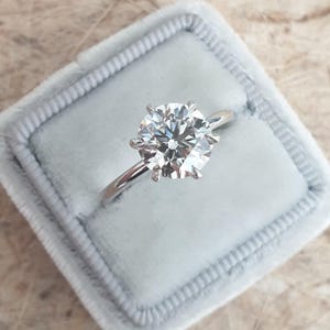 Solitaire Round Cut Moissanite Engagement Ring for Women, Minimalist Proposal Ring, Promise Gold Ring, Anniversary Gift, Bridal Wedding Ring