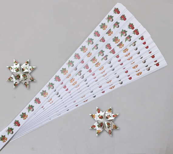Ornaments Patterned Paper Strips For Making Moravian German Stars 50 Strips 12 58 Or 34 Inch Paper Strips