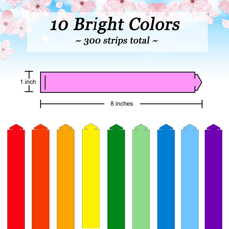 300 Paper Chain Strips for Crafting. No Glue or Tape Needed. Kid Friendly & Family Fun. 10 Bright Colors, Yields 50 Feet of Paper Links image 3