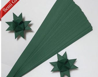 Forest Green Paper Strips - For Moravian (German) Stars - Various Sizes - Semi Glossy Finish - 50 strips per pack