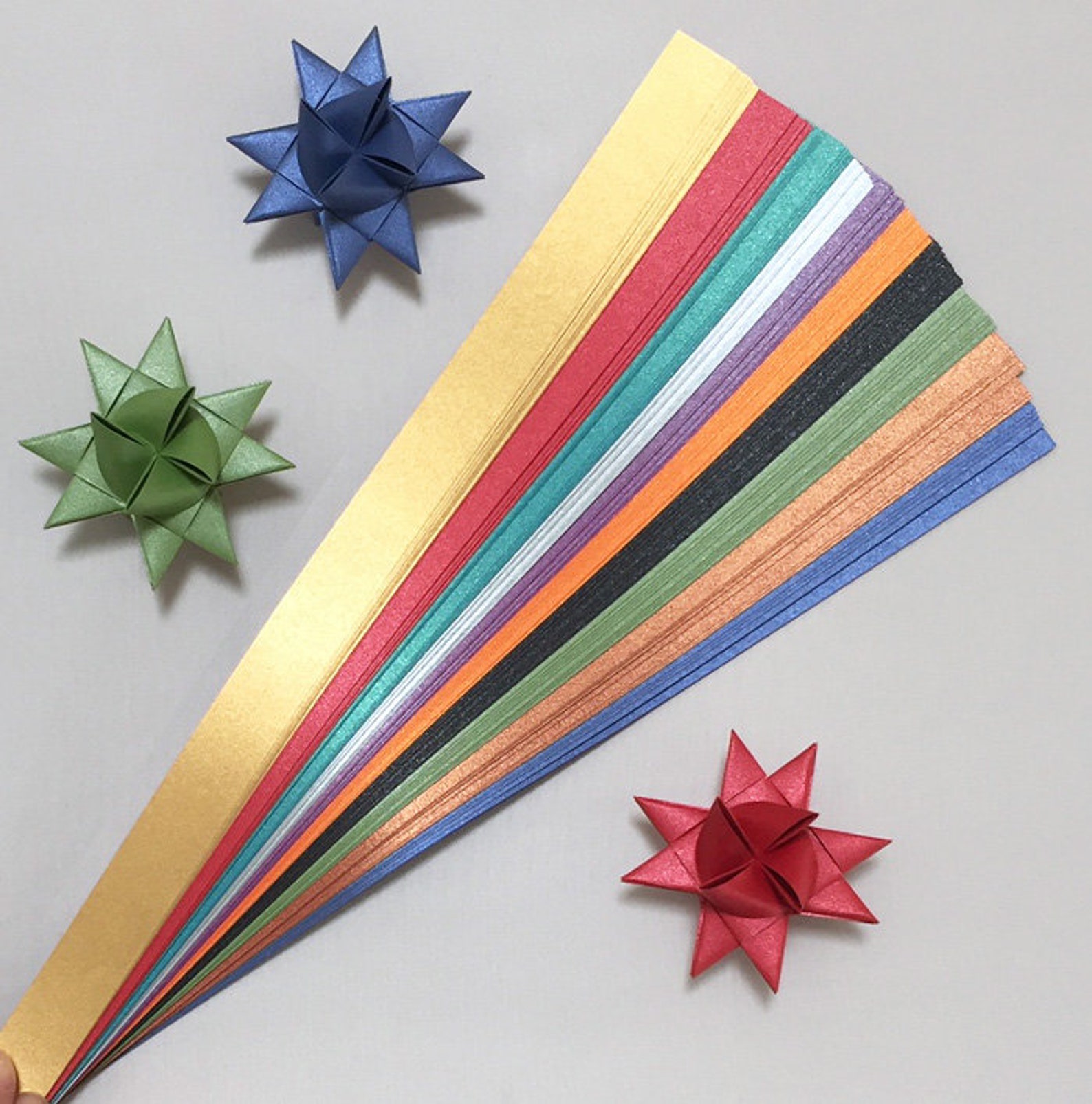 Origami Star Paper Strips, Star Folding Paper, Double Side Print