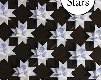 Mährische Sterne (100): Weiß, ca. 2 Zoll breit
