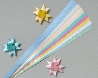 Pearlescent Mix (9 or 10 colors) for making Moravian German Froebel Stars - various sizes (100 strips per pack)