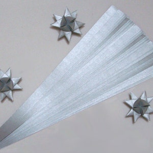 Single Color Metallic Silver Purple Paper Strips for making Moravian German Froebel Stars - various sizes (50 strips per pack)