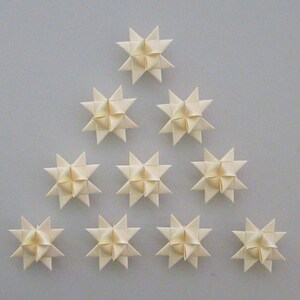 Pearlescent Champagne Paper Strips for making Moravian German Froebel Stars various sizes 50 strips per pack image 4