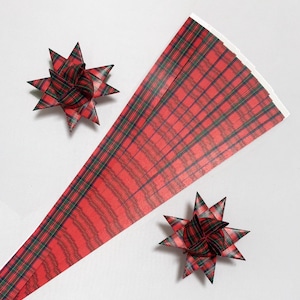 Tartan / Plaid Patterned Paper Strips for Making Moravian German Stars (50 strips), 1/2&quot;, 5/8&quot; or 3/4&quot; inch wide paper strips
