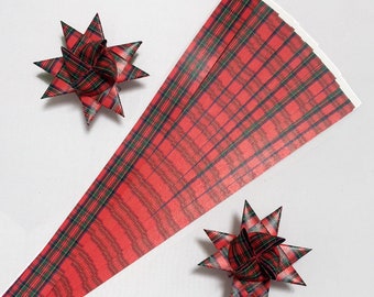 Tartan / Plaid Patterned Paper Strips for Making Moravian German Stars (50 strips), 1/2", 5/8" or 3/4" inch wide paper strips