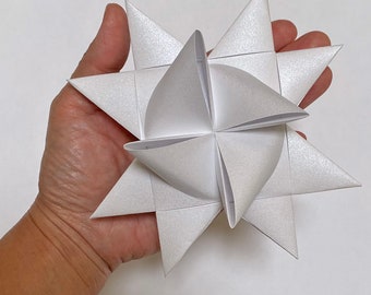 Large Moravian Stars: 5 to 5.25 inches in size, Pearl White in Color.  Sold individually