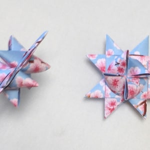 Moravian Stars (quantity 12), Cherry Blossom Pattern, approx 2.75 inches wide