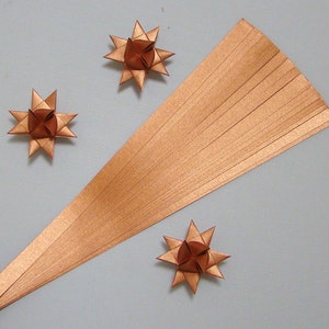 Single Color Metallic Copper Paper Strips for making Moravian German Froebel Stars - various sizes (50 strips per pack)