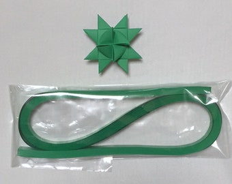 ON SALE: Green, Dark Green, or Pale Green Paper Strips for making Moravian (German), UNEVEN Cut,  Various Sizes & Quantities