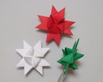 Moravian Stars (6): Red, White, & Green Mix, Approx 3.25 inch wide