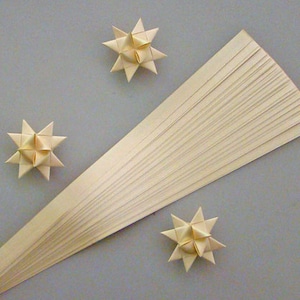 Pearlescent Champagne Paper Strips for making Moravian German Froebel Stars various sizes 50 strips per pack image 1