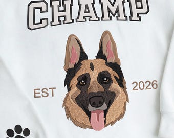 Sudadera bordada con foto para mascota, suéter personalizado para perro, regalo para mamá perruna, regalo para amantes de los gatos, jersey de cuello redondo con gato bordado para dueños de mascotas.