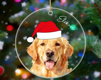 Personalized Pet Photo Ornament: Custom Acrylic Dog Memorial Gift, Dog or Cat Christmas Ornament