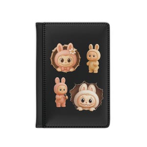 Cartoon Character Passport Cover – RFID Blocking Faux Leather Travel Wallet for Men & Women