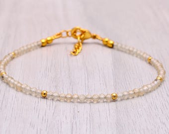Dainty Citrine Bracelet, Sterling Silver, Gold Filled, Handmade Gemstone Jewelry
