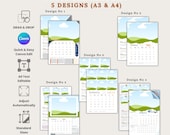 Custom Calendar 2026 Canva Editable Templates Bundle | Photo Wall Diy Blank Calendars |Aesthetic Family Calendar & Planner | Yearly 12 Month