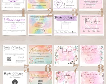 Small Business Thank You Card Template Bundle | Editable Canva Package Insert | Printable Customer Cards Instant Download