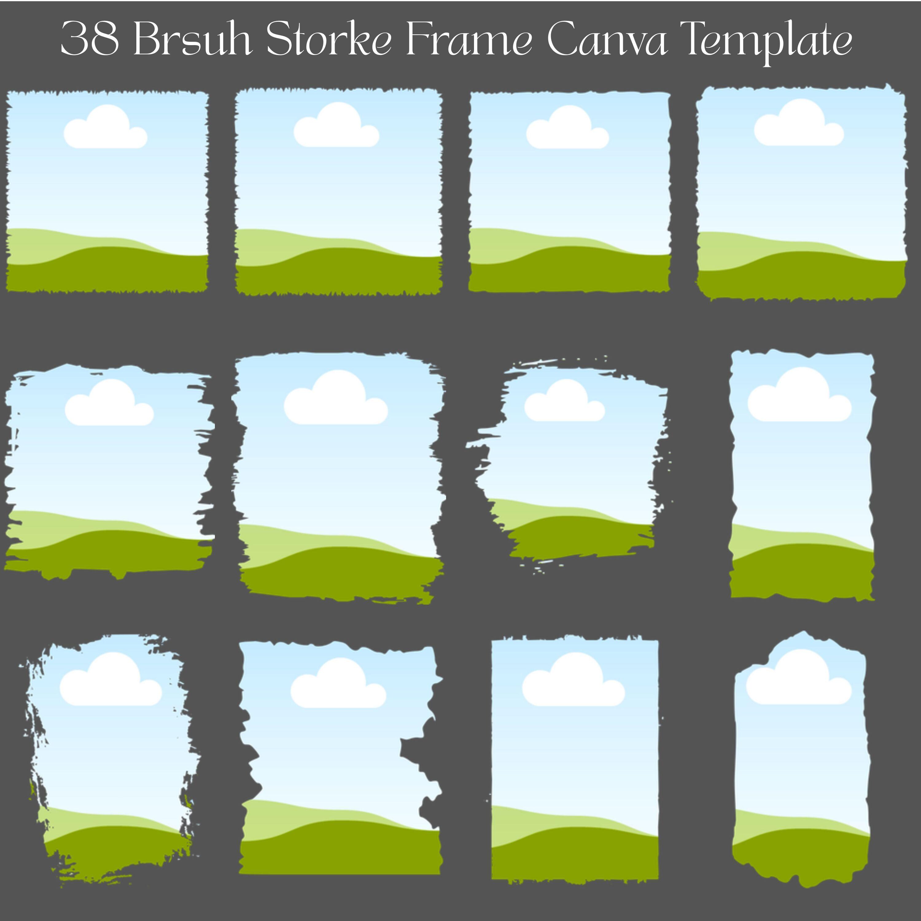 Bleach Effect Distressed Edge Editable Frames Template Bundle, Canva ...