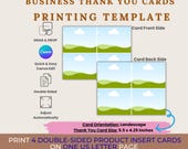 Thank You Card Printing Template | Printable Double Sided Card Canva Templates | 5.5 x 4.25 Product Insert Card Template | Drag & Drop Frame