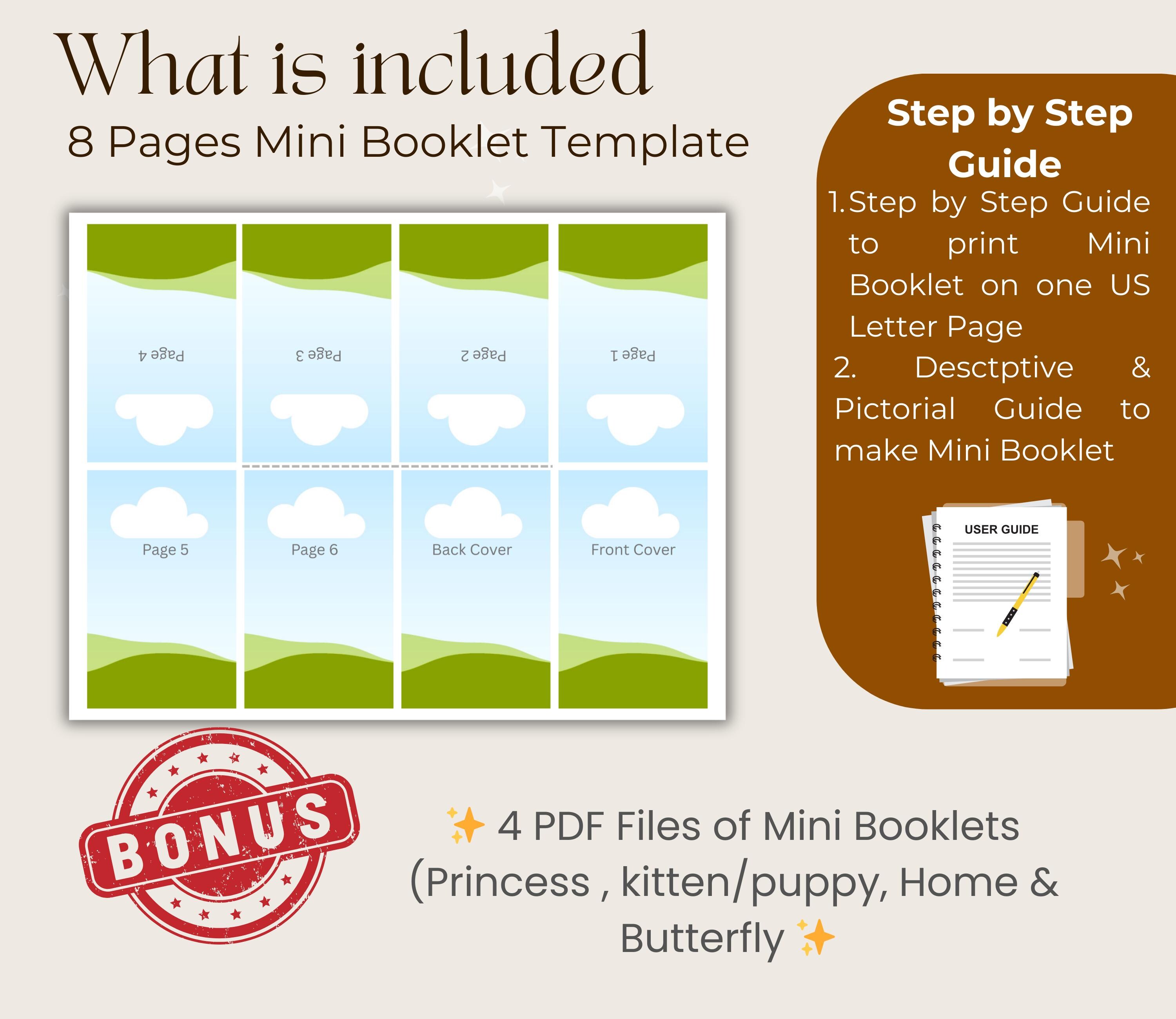 Kids Mini Booklet Canva Template | Editable DIY Mini Book | Printable ...