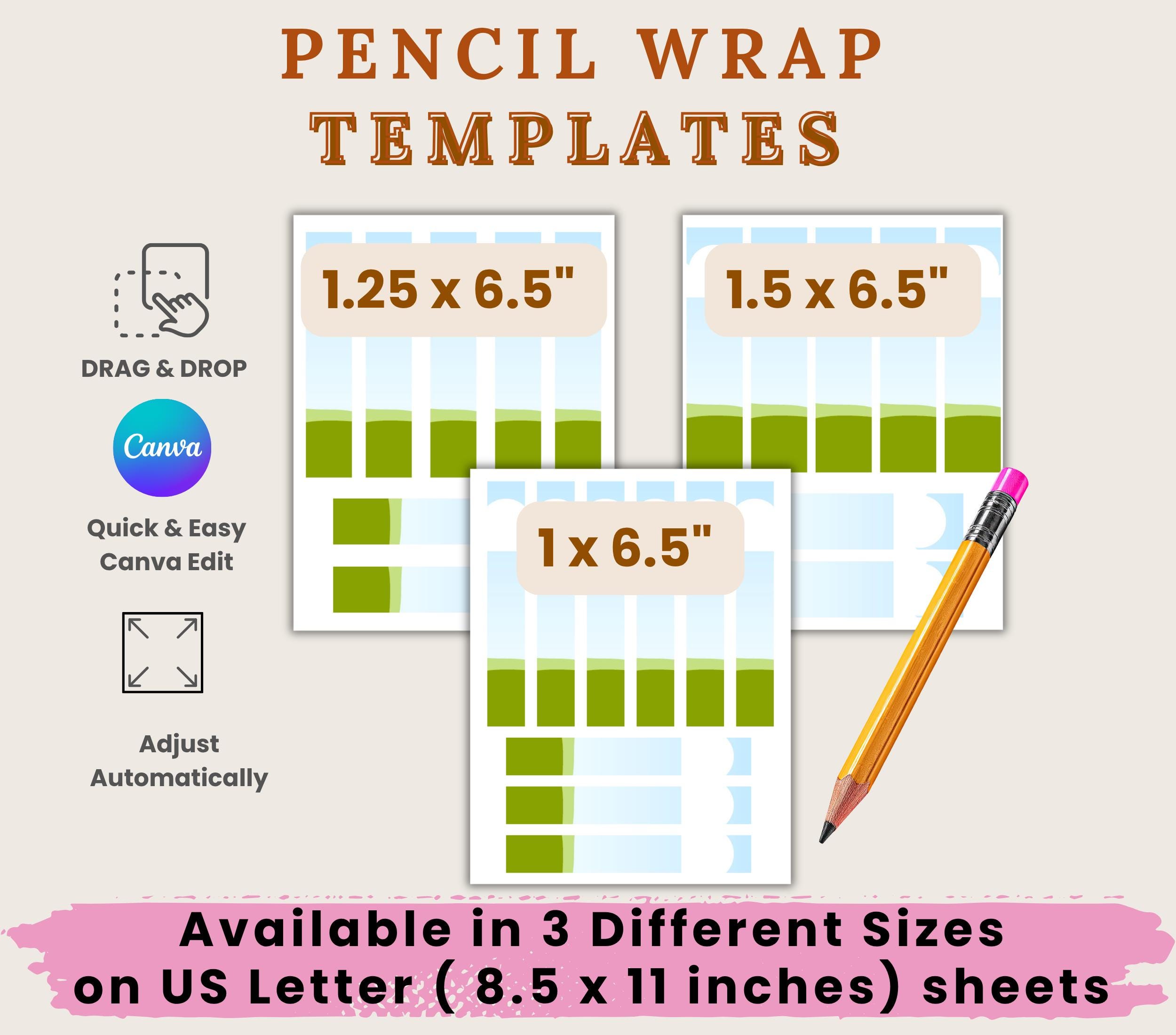 Pencil Label Printing Template| Editable Pencil Name Tag Sticker ...