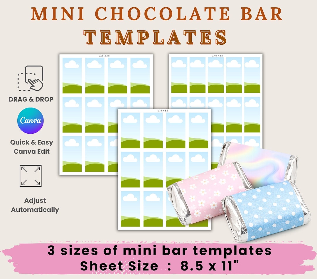 Mini Chocolate Bar Wrapper Template | Editable Graduation Candy Bar ...