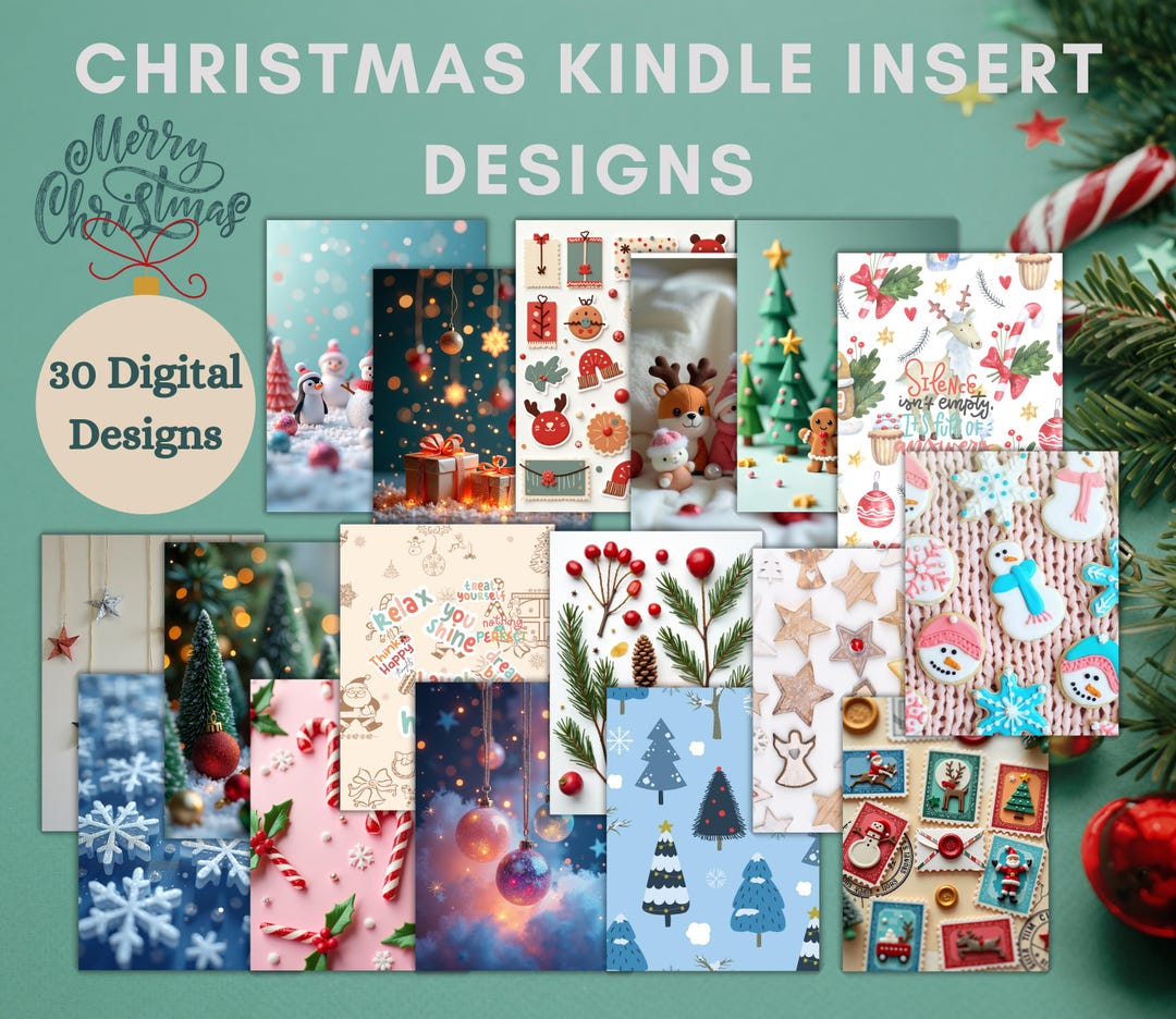 30 Printable Kindle Inserts for Clear Case | Holiday Christmas Snow ...