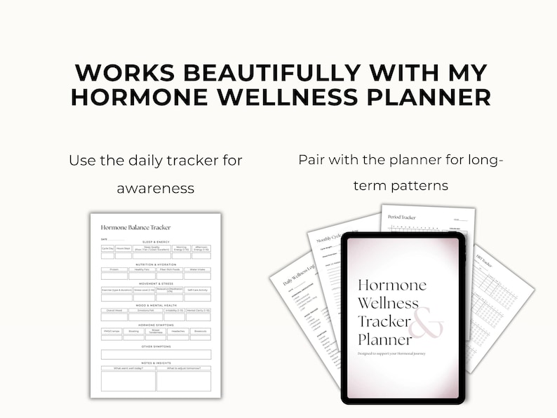 Hormone Tracker Printable, Cycle Tracker, PCOS Tracker, Mood Sleep Symptom Log, Period Tracker, Wellness Tracker, Health Tracker PDF image 7