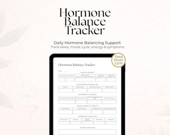 Hormone Tracker Printable, Cycle Tracker, PCOS Tracker, Mood Sleep Symptom Log, Period Tracker, Wellness Tracker, Health Tracker PDF