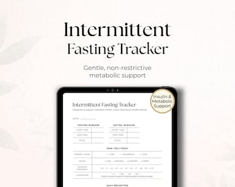 Planificador de ayuno intermitente imprimible, registro de ayuno, planificador de ayuno, registro de pérdida de peso, resistencia a la insulina, OMAD, salud metabólica (PDF)