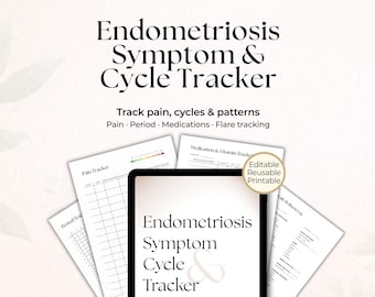 Endometriosis Tracker Printable, Endometriosis Symptom Tracker, Pain Tracker, Cycle Tracker, Fatigue Log, Period Tracker, Endo Journal PDF