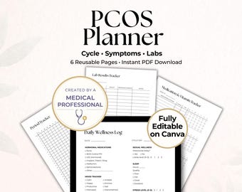PCOS Planer Printable, PCOS Manifestation, Zyklustagebuch, Hormon Balance Planer, Periodentagebuch PDF, P.C.O.S Planer, Stimmungs-Tagebuch