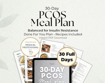 30 dagen PCOS-maaltijdplan, pdf | Afslankdieet voor insulineresistentie | Recepten met lage GI voor hormoonbalans