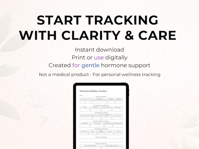 Hormone Tracker Printable, Cycle Tracker, PCOS Tracker, Mood Sleep Symptom Log, Period Tracker, Wellness Tracker, Health Tracker PDF image 11